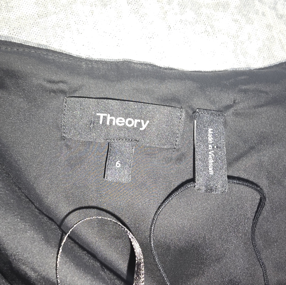 Theory Nayline R Crepe Tie-Waist High-Low Halter Dress, Black - Size 6 - Picture 7 of 8